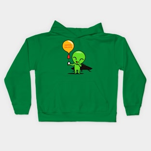 Funny Cute Kawaii Alien Weather Balloon E.T. Conspiracy Theory Cartoon Kids Hoodie